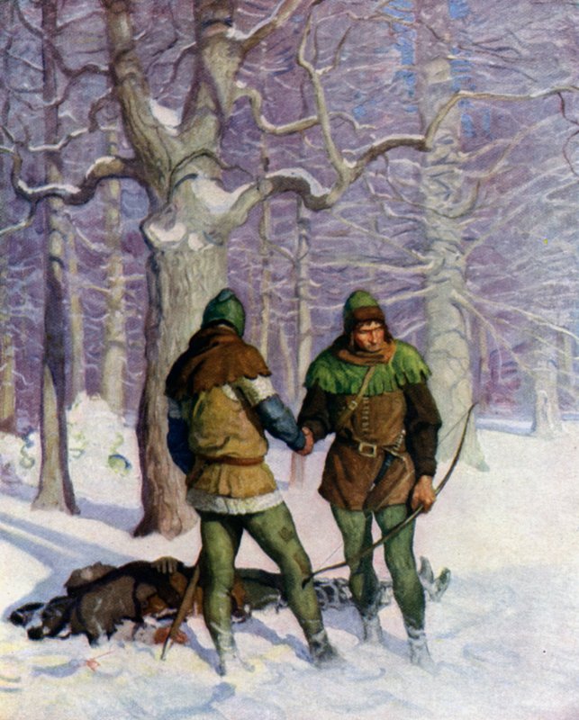 Illustrasjon for The Black Arrow av Robert Louis Stevenson av Newell Convers Wyeth