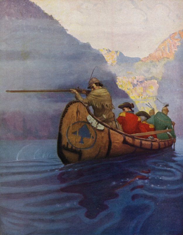 Illustrasjon for The Last of the Mohicans av Newell Convers Wyeth