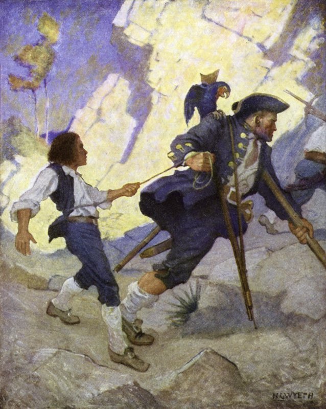 Illustrasjon for Treasure Island av Newell Convers Wyeth