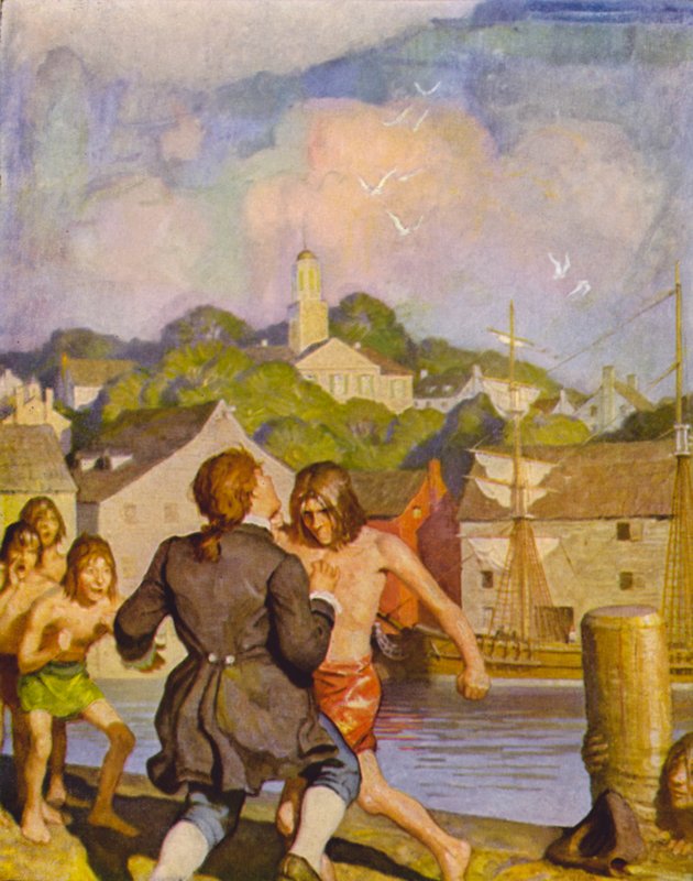 Johnnys Fight with Cherry av Newell Convers Wyeth