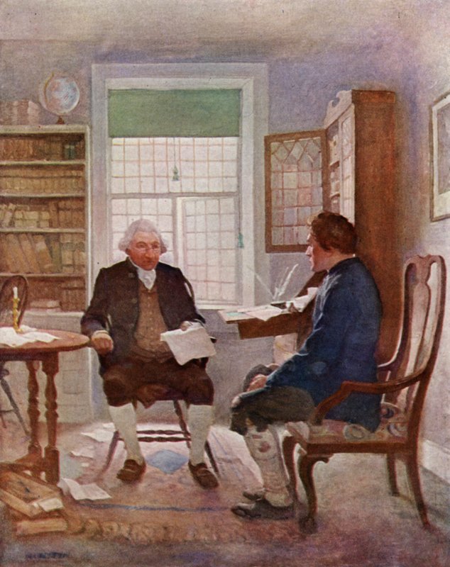 Illustrasjon for kidnappet av Robert Louis Stevenson (farge litho) av Newell Convers (after) Wyeth
