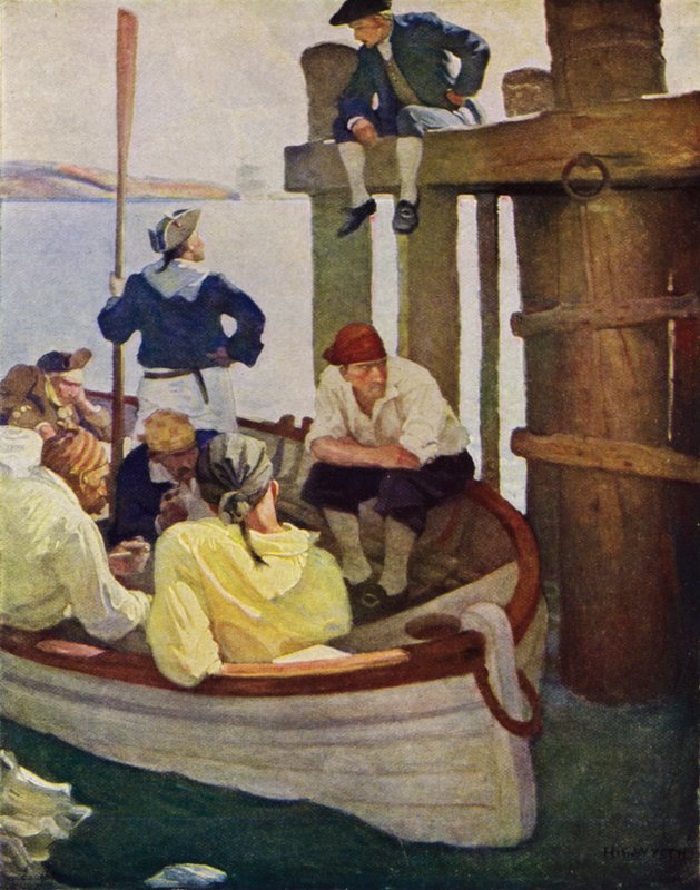 Illustrasjon for kidnappet av Robert Louis Stevenson (farge litho) av Newell Convers (after) Wyeth