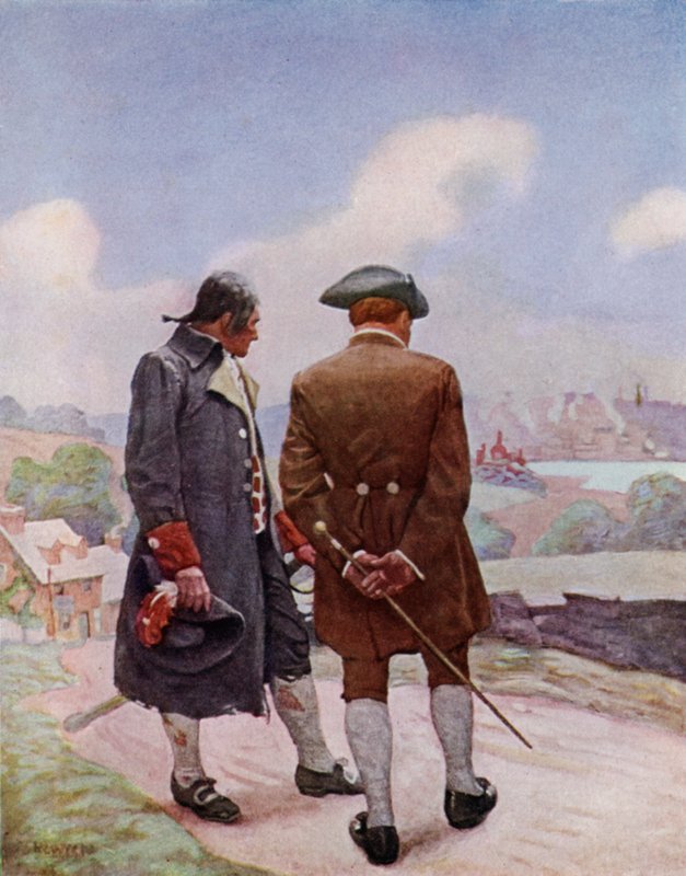Illustrasjon for kidnappet av Robert Louis Stevenson (farge litho) av Newell Convers (after) Wyeth