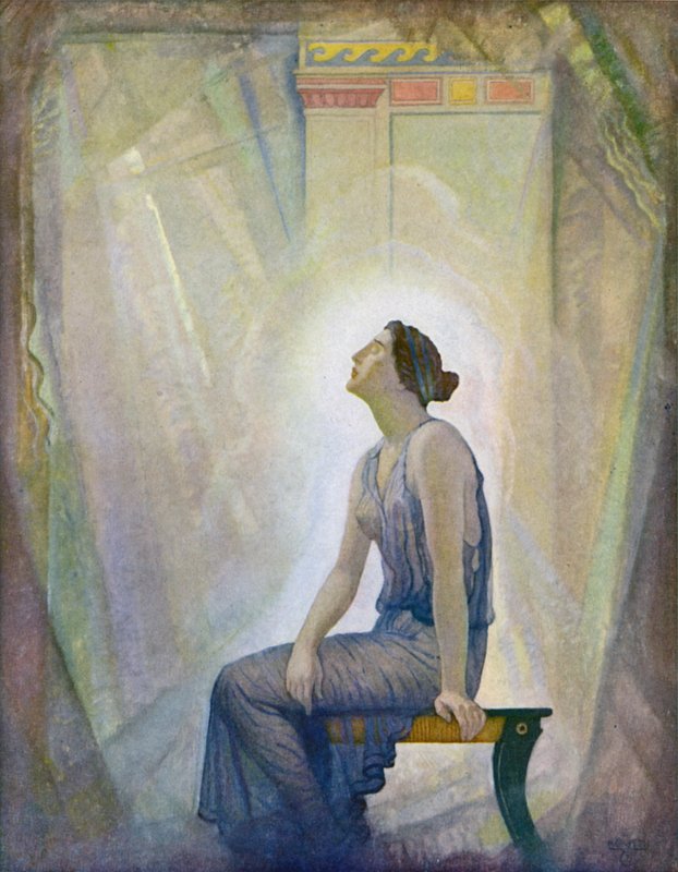Odyssey: The mourning Penelope (farge litho) av Newell Convers (after) Wyeth