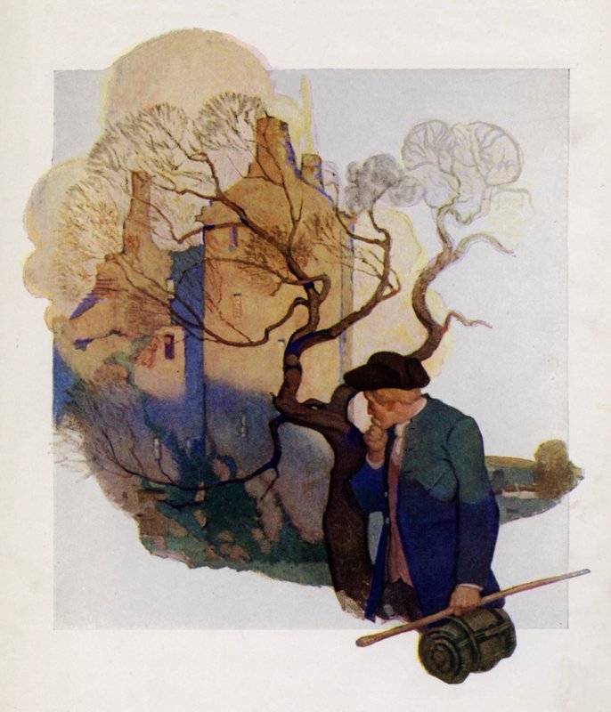 Tittelsideillustrasjon for Kidnapped av Robert Louis Stevenson (farge litho) av Newell Convers (after) Wyeth