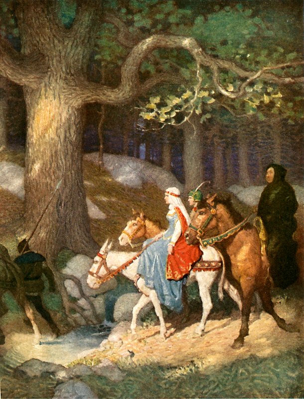 Country Folk på vei til turneringen av Newell Convers Wyeth