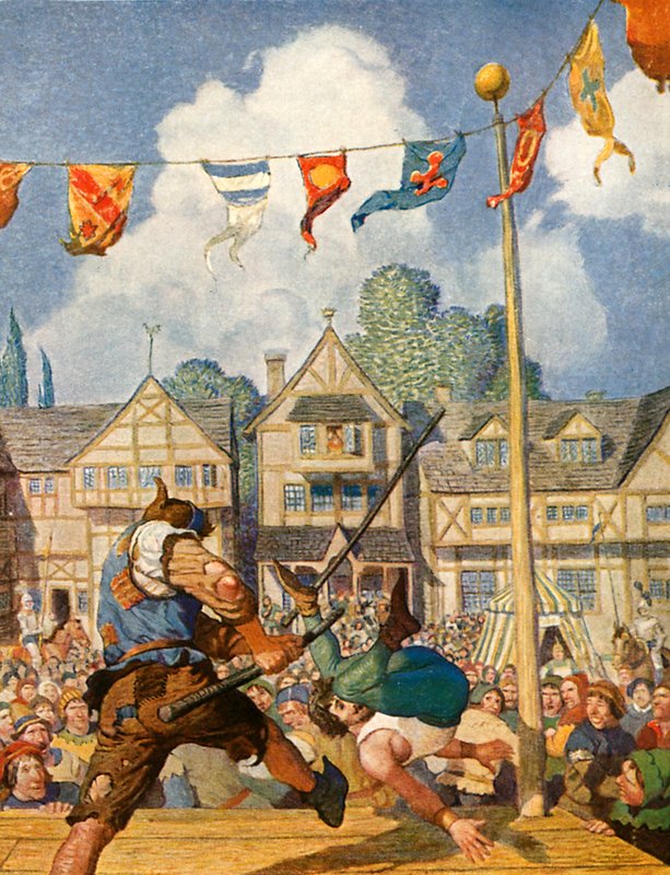 Lille John beseirer Eric av Lincoln av Newell Convers Wyeth