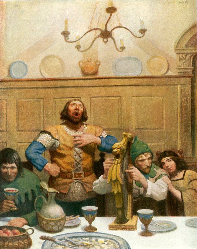 Lille John synger på banketten av Newell Convers Wyeth