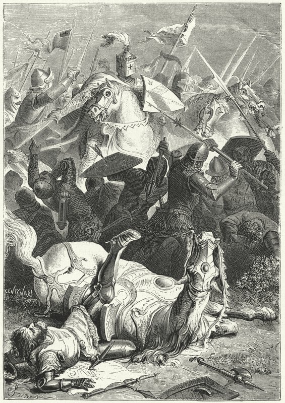 Fangst av den hardt sårede markgreven Ezzelino III da Romano i slaget ved Torricella av Niccolo Sanesi