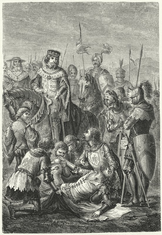 Døden til Manfred av Sicilia i slaget ved Benevento av Niccolo Sanesi