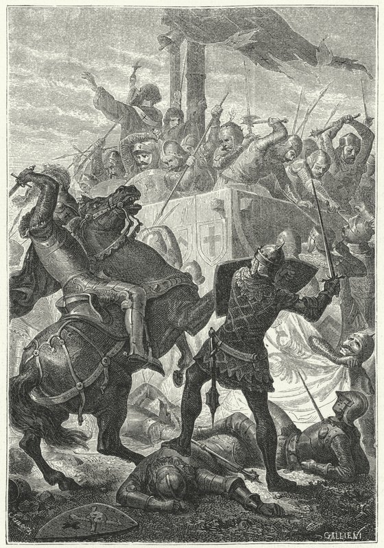 Kampen om langobardenes carroccio i slaget ved Cortenouva av Niccolo Sanesi