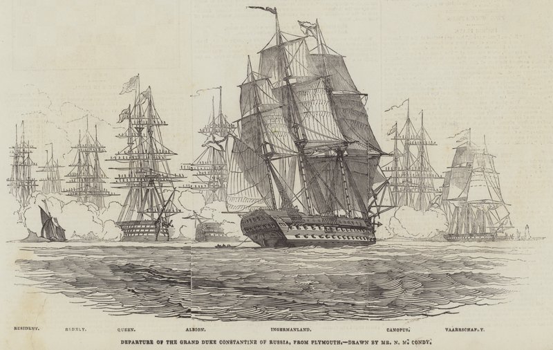 Avgang av storhertug Konstantin av Russland, fra Plymouth av Nicholas Matthews Condy