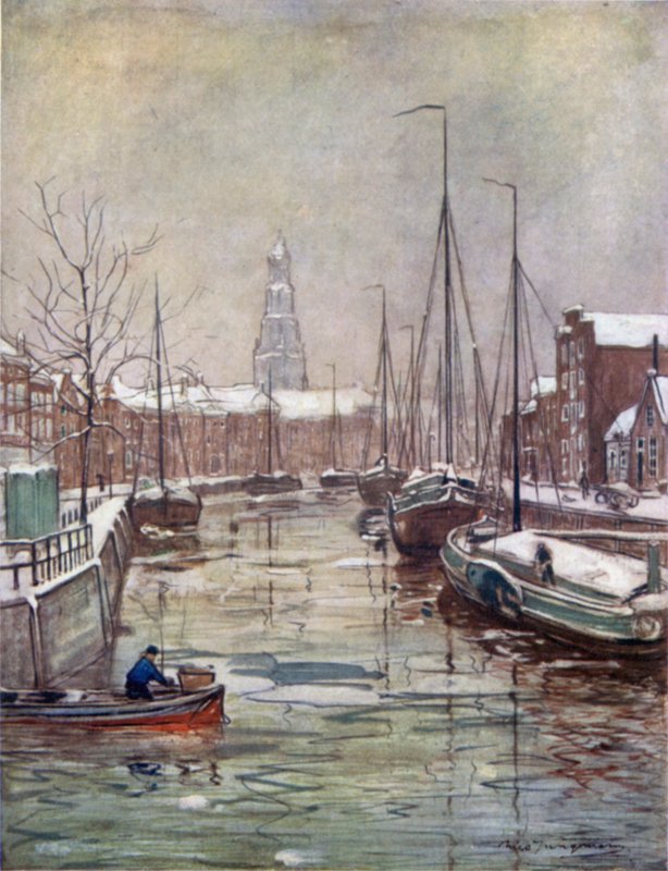En Groningen-kanal tidlig på vinteren av Nico Jungman