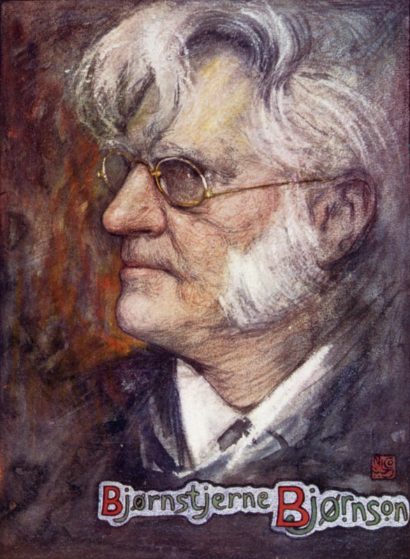 Norge: Bjørnstjerne Bjørnson (farge litho) av Nico Jungman