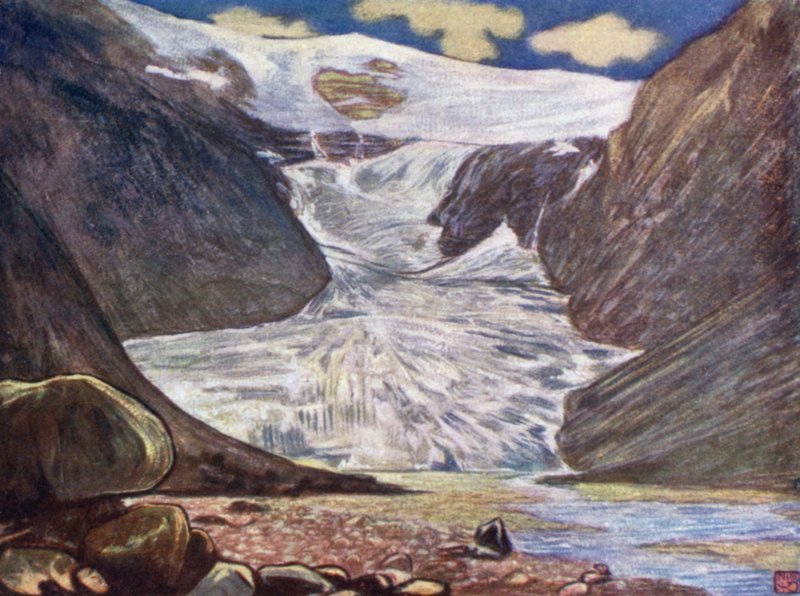Norge: Kjendalsbrae (farge litho) av Nico Jungman