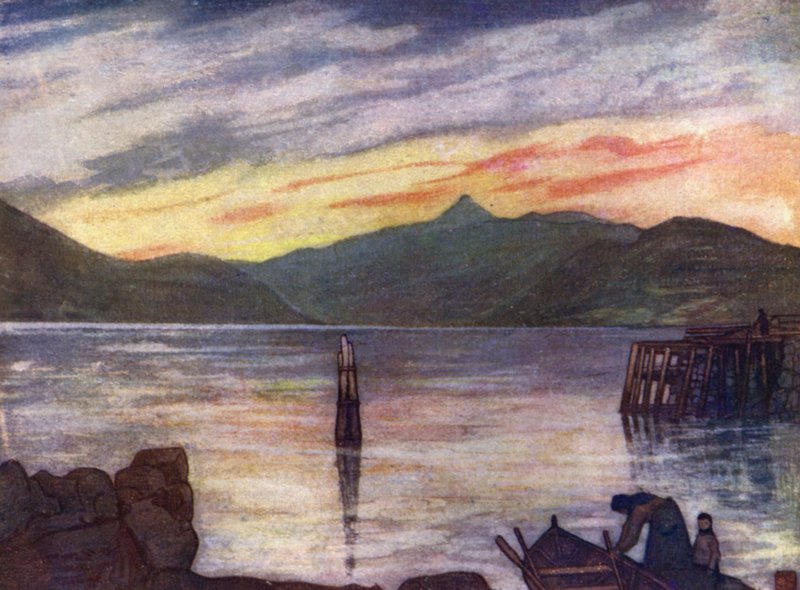 Norge: Sundalsfjord (farge litho) av Nico Jungman