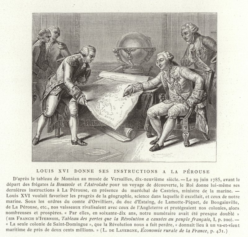 Louis XVI av Frankrike ga sine instruksjoner til Comte de Laperouse, 1785 av Nicolas Andre Monsiau