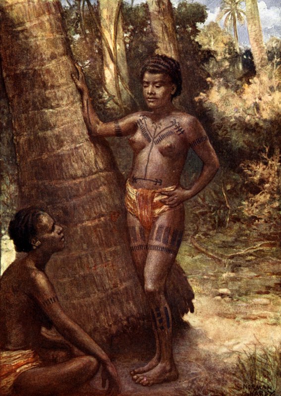 Kvinner på Rennell Island (Polynesia) av Norman Hardy