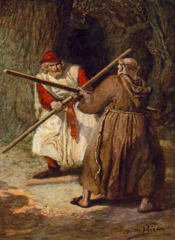 Tennyson, The Foresters (farge litho) av Norman Mills (after) Price