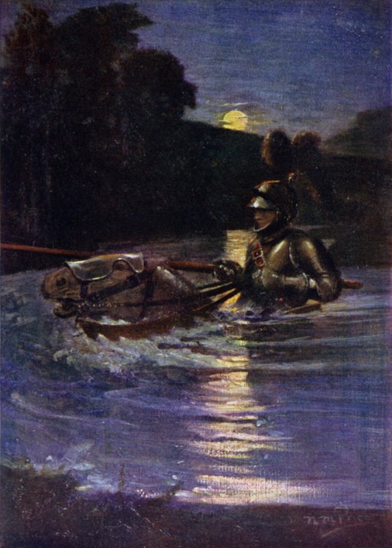 The Ride of William Deloraine (farge litho) av Norman Mills (after) Price