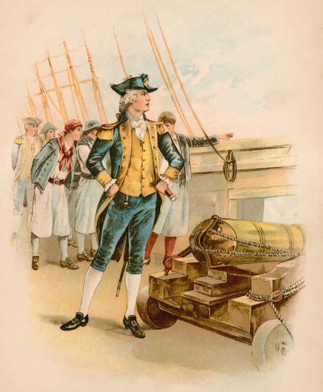 John Paul Jones, første kaptein for den amerikanske marinen av North American