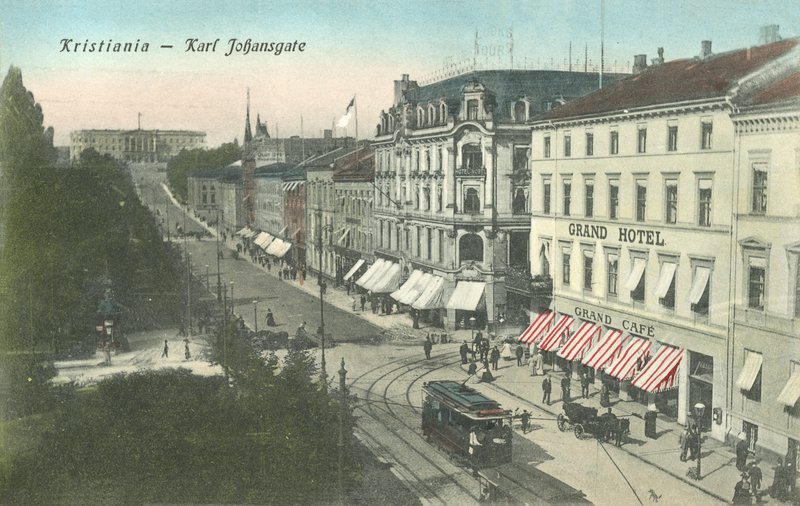 Kristiania (i Oslo), Norway, Karl Johans Gate av Norwegian Photographer