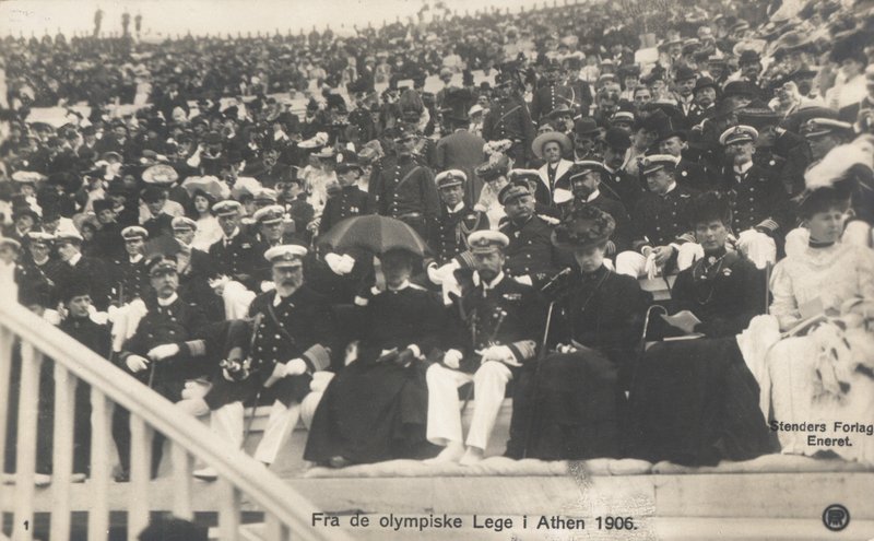 Dignatories ser på de olympiske leker i 1906, Athen av Norwegian Photographer