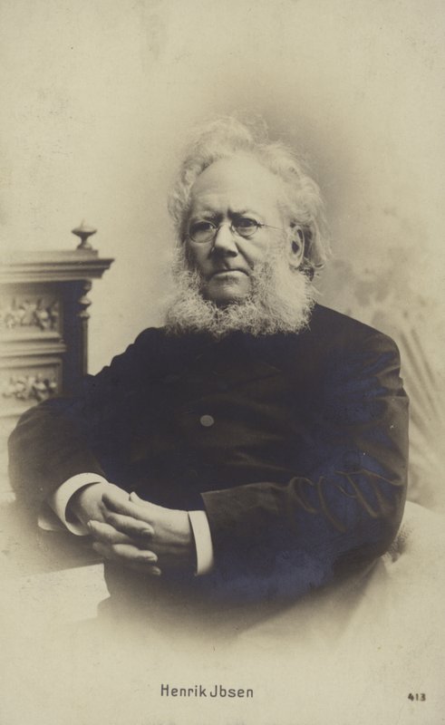 Henrik Ibsen, norsk dramatiker (s/hvitt foto) av Norwegian Photographer