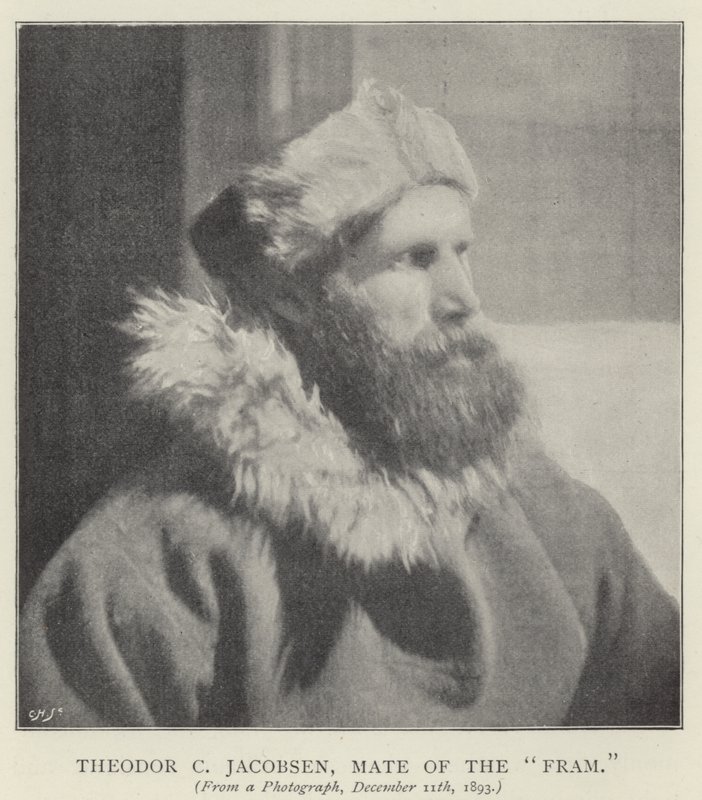 Theodor C Jacobsen, styrmann for "Fram" (s/hvitt-bilde) av Norwegian Photographer