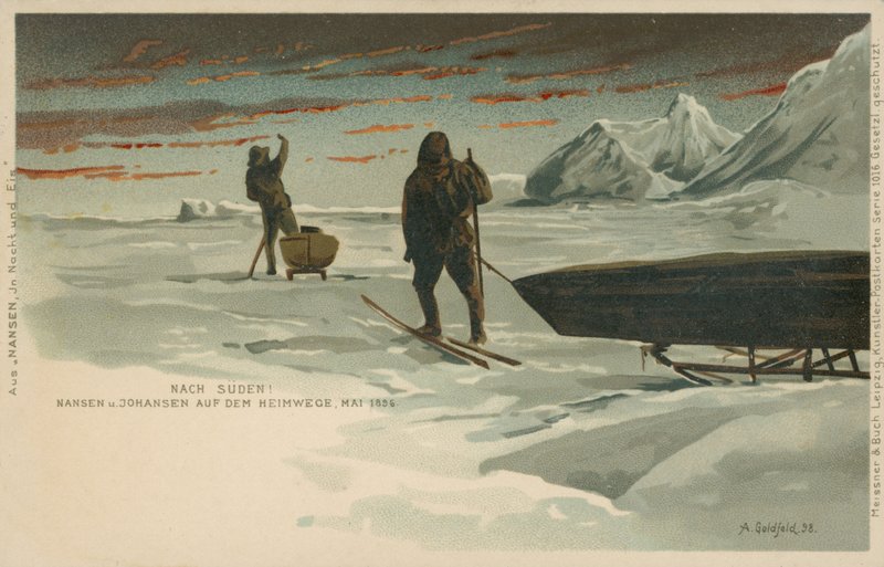 Nansens Fram-ekspedisjon, mai 1896 (farge litho) av Norwegian School