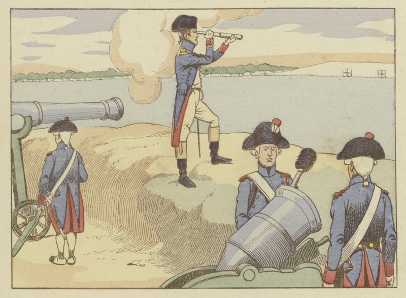 En løytnant i Valence i 1785, så Napoleon på artilleriøvelser av Onfray de Breville Job