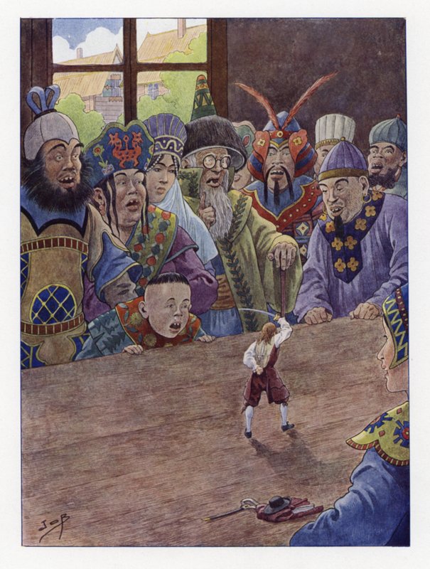 Illustrasjon for Gullivers Travels av Onfray de Breville Job