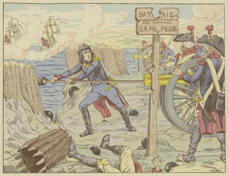 Napoleon laster en kanon som en vanlig soldat ved beleiringen av Toulon, 1793 av Onfray de Breville Job
