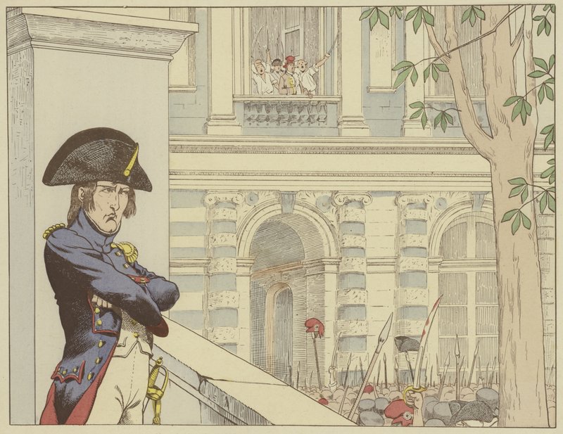Napoleon ser kong Ludvig XVI for andre gang, 20. juni 1792 av Onfray de Breville Job