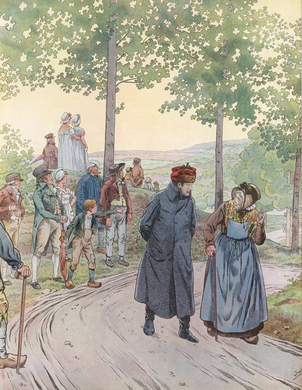 Napoleon snakker med en gammel dame av Onfray de Breville Job