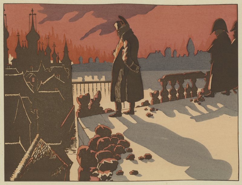 Napoleon ser på at Moskva brenner, 15.–16. september 1812 av Onfray de Breville Job