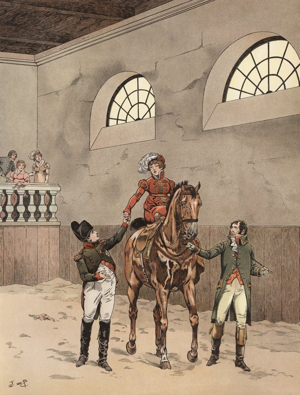 Napoleons nye keiserinne på ridetimen hennes av Onfray de Breville Job