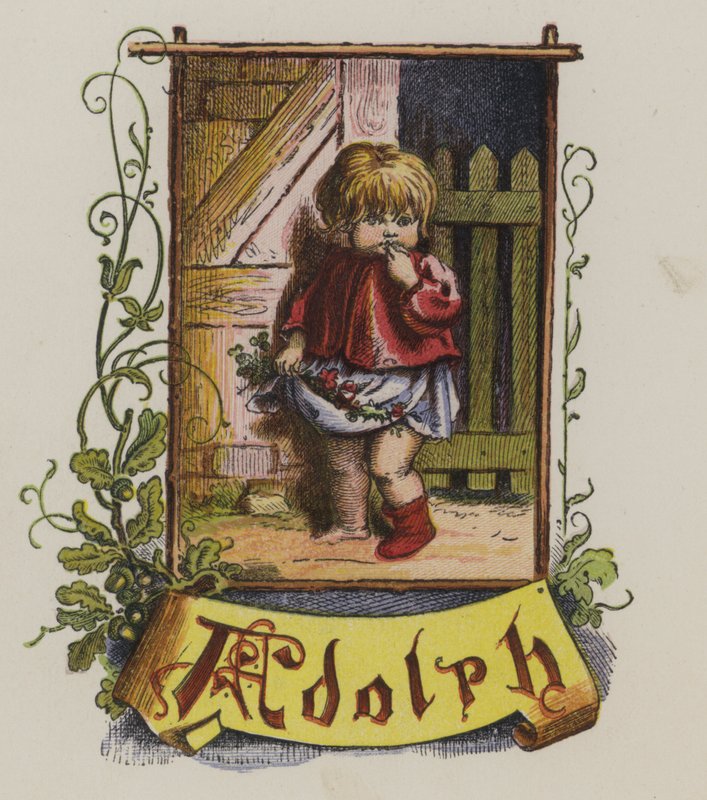 Liten gutt kalt Adolph (farge litho) av Oskar Pletsch