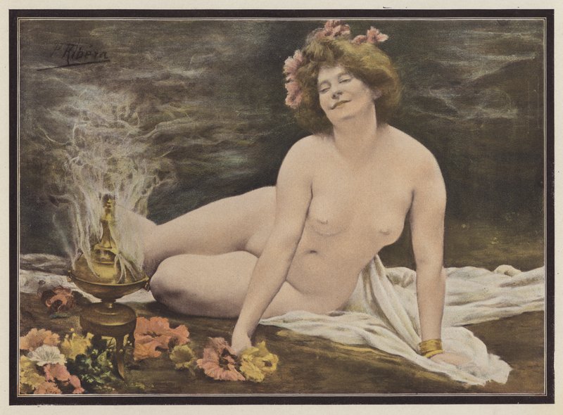 Languid nytelse (farge litho) av P. Ribera
