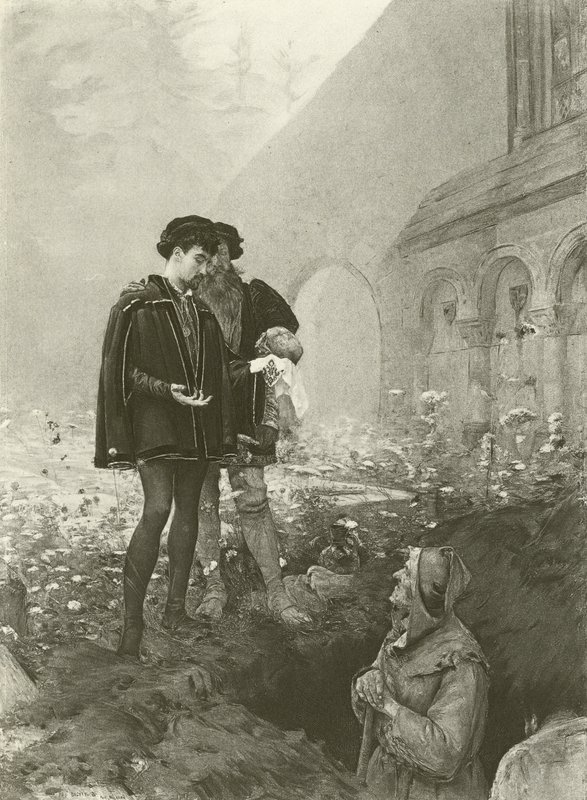 Hamlet and the Gravedigger (gravyr) av Pascal Adolphe Jean Dagnan Bouveret