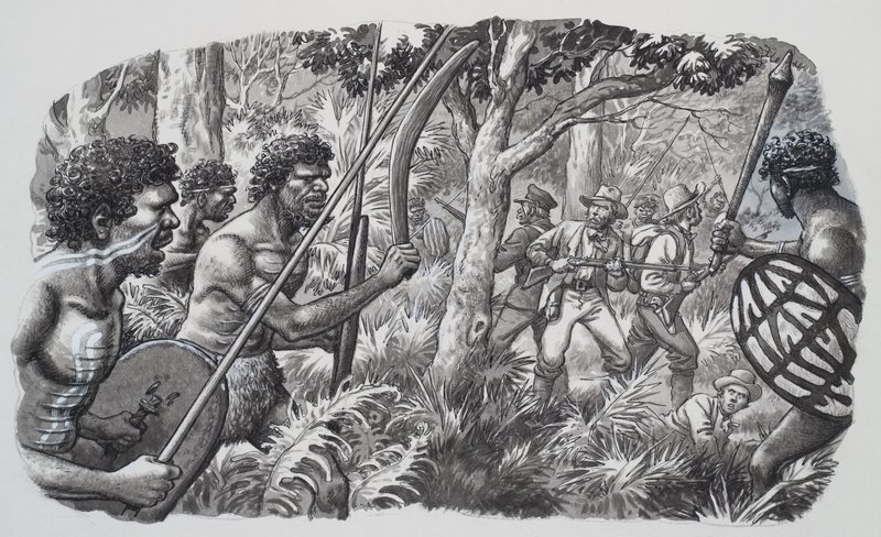 Aboriginere (gouache på papir) av Pat (1907-95) Nicolle