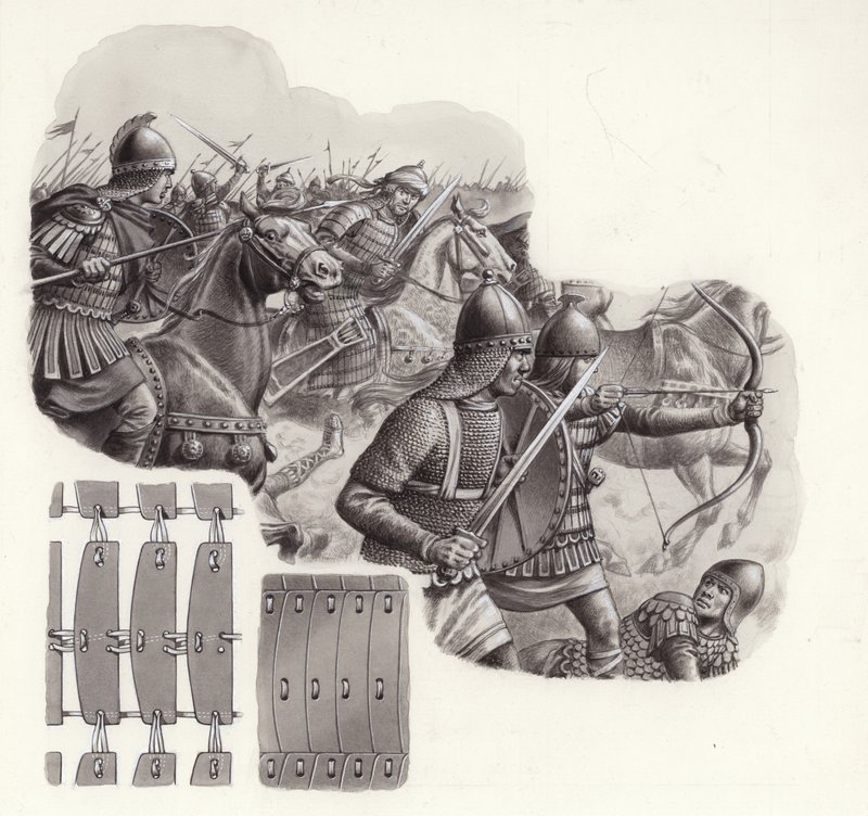 Khalifens hær av Persia i middelalderen (gouache på papir) av Pat (1907-95) Nicolle