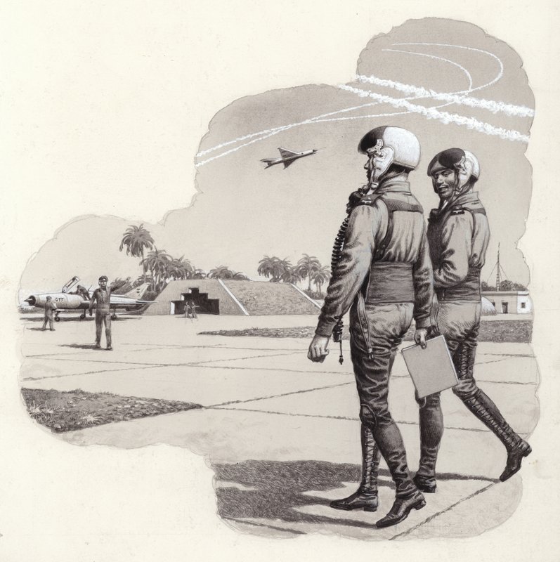 Kleshengere fra det irakiske luftforsvaret (gouache på papir) av Pat (1907-95) Nicolle
