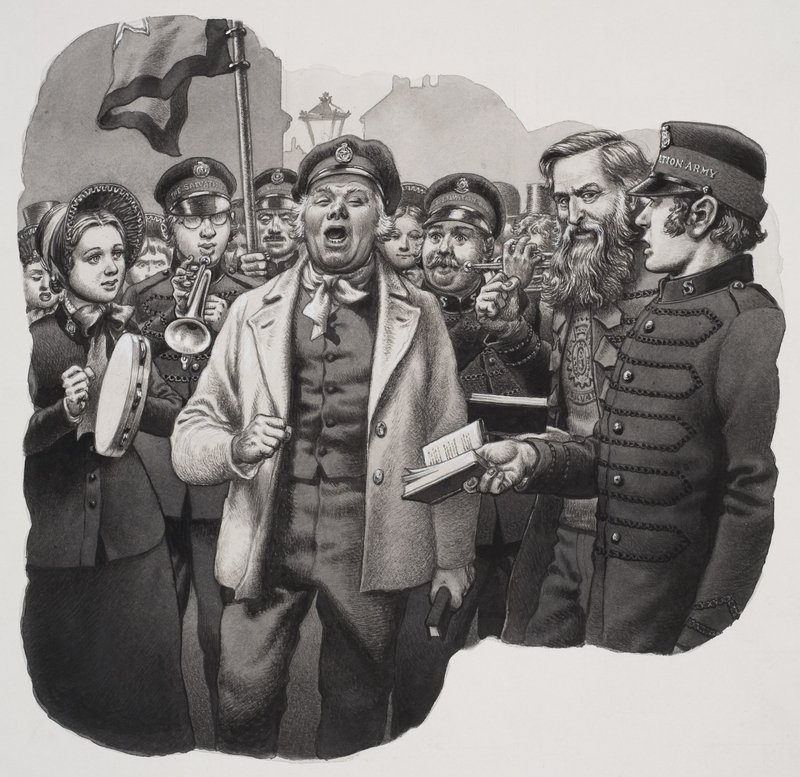 Frelsesarmeen (gouache på papir) av Pat (1907-95) Nicolle
