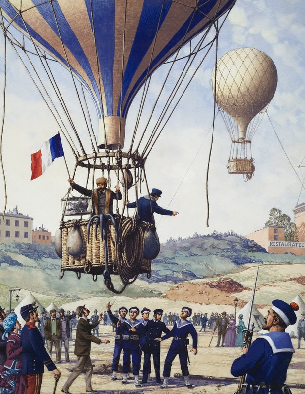 Frankrikes fantastiske historie: Paris er beleiret (gouache på papir) av Pat (1907-95) Nicolle