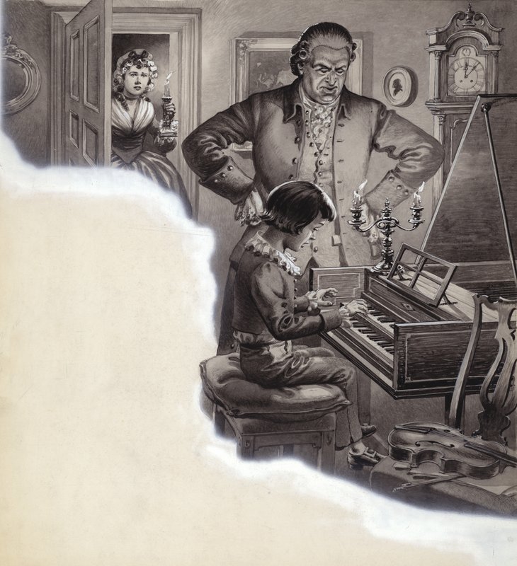 Den unge Ludwig van Beethoven (gouache på papir) av Pat (1907-95) Nicolle