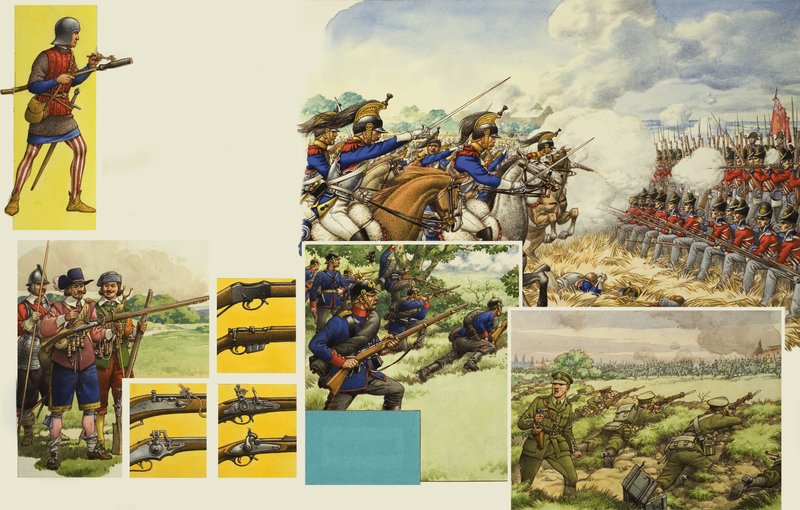 Uidentifisert militærscene av Pat (1907-95) Nicolle