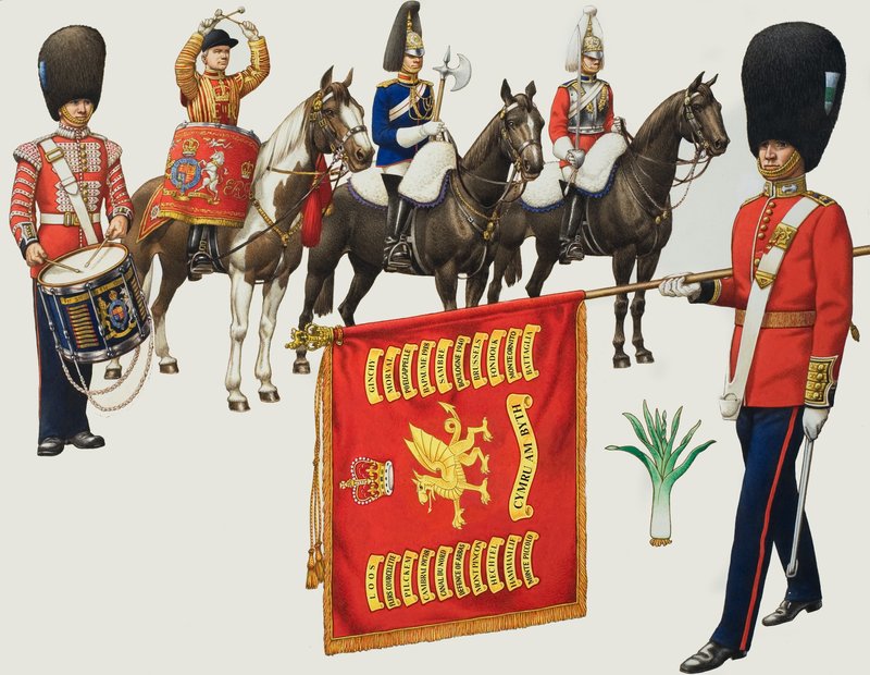 Walisiske regimenter (gouache på papir) av Pat (1907-95) Nicolle