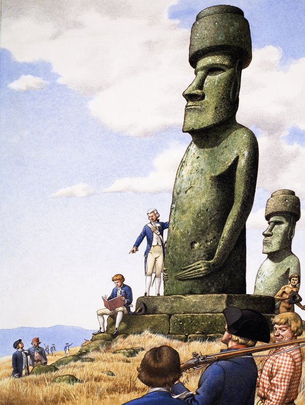 Hva skjedde egentlig Idolene på Påskeøya av Pat (1907-95) Nicolle