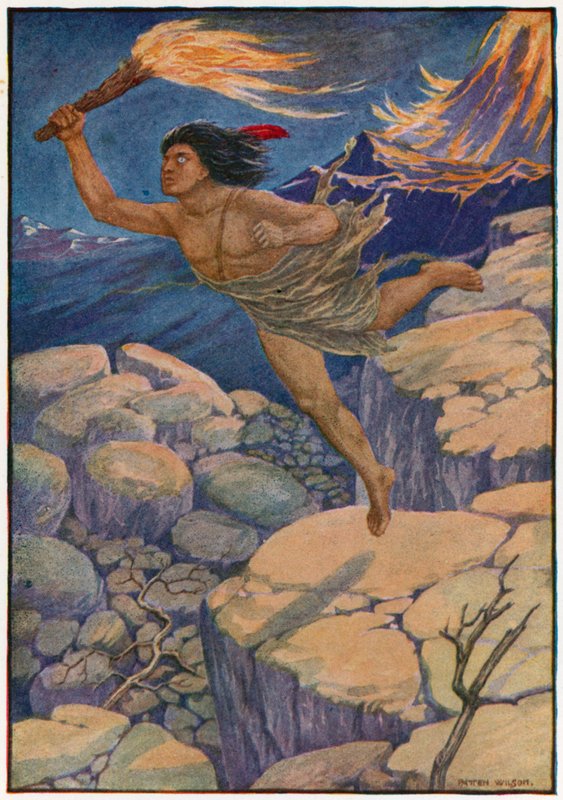 Ut skjøt han på hjemveien (farge litho) av Patten Wilson
